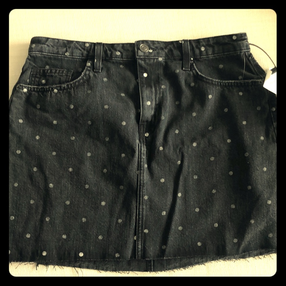 Current/Elliott Polka Dot Jean Skirt NWT!